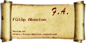 Fülöp Absolon névjegykártya
